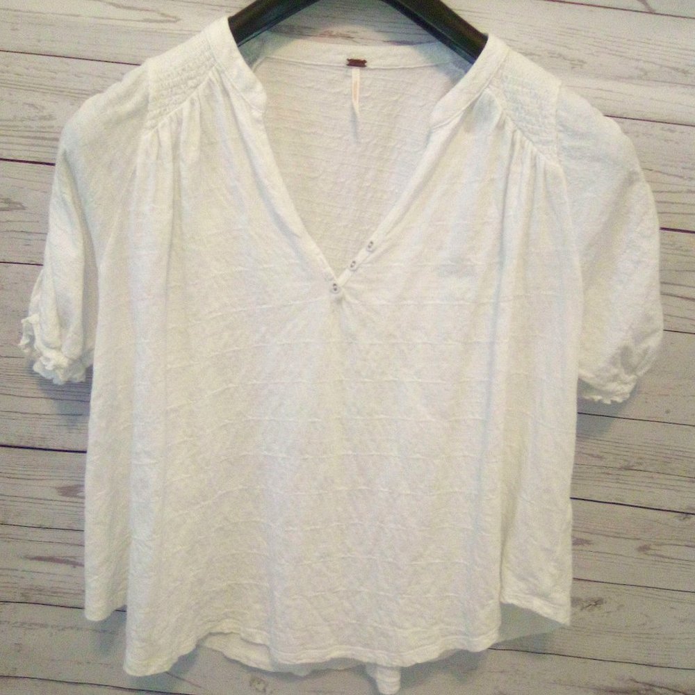 Free People White Gypsy Blouse Size Small